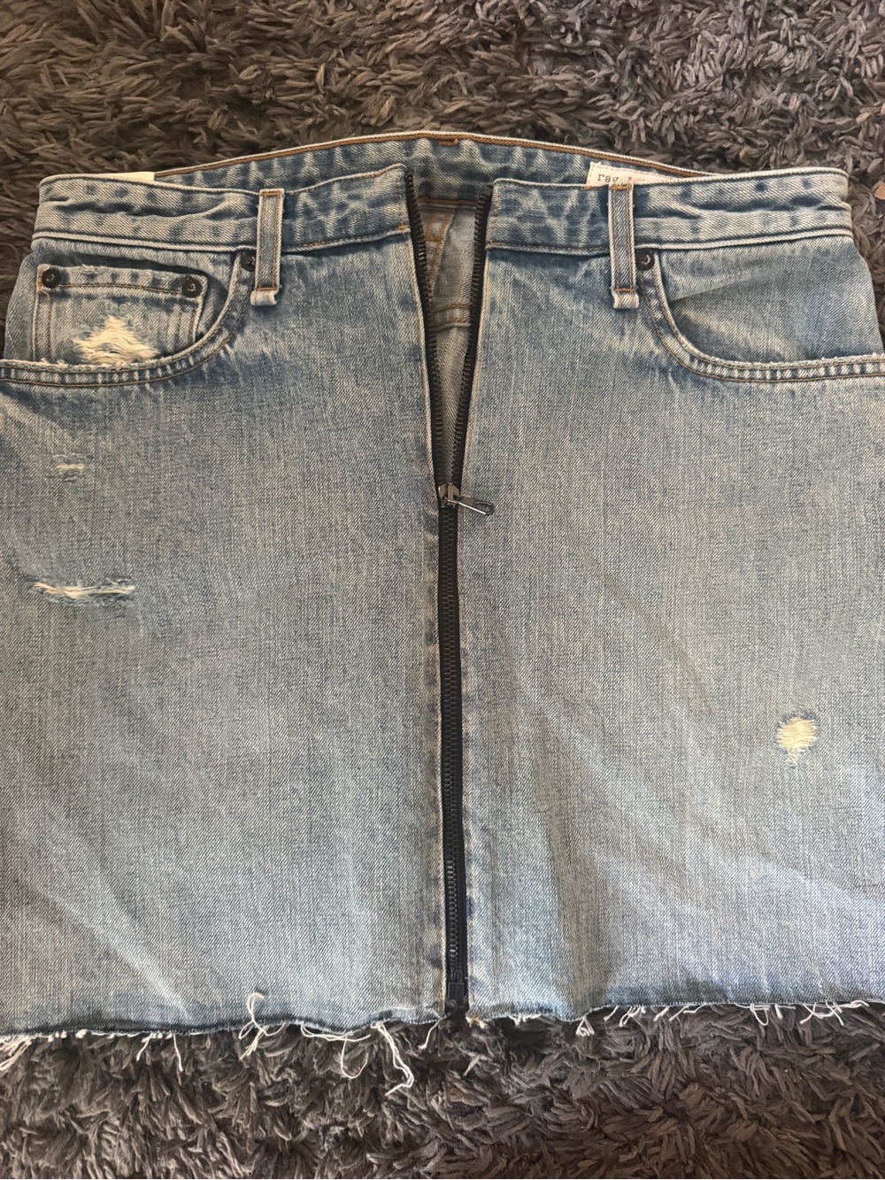 Rag and Bone Light Blue Distressed woman’s  Denim skirt